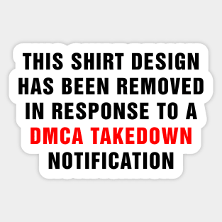 DMCA Violation Takedown Notice (Black) Sticker